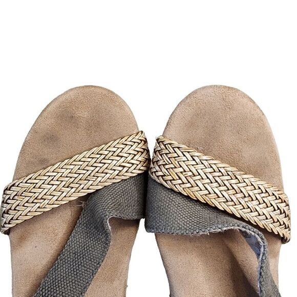 Toms- Clarissa Weaved Jute Wedges Olive Green Strappy, Size 7.5 - Picture 12 of 15